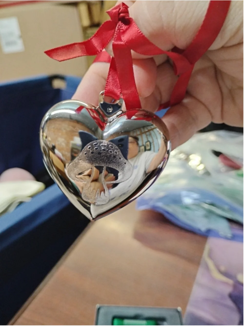 2023 Georg Jensen Christmas Holiday Ornament Silver Heart with Mushroom